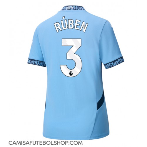 Camisa de time de futebol Manchester City Ruben Dias #3 Replicas 1º Equipamento Feminina 2024-25 Manga Curta